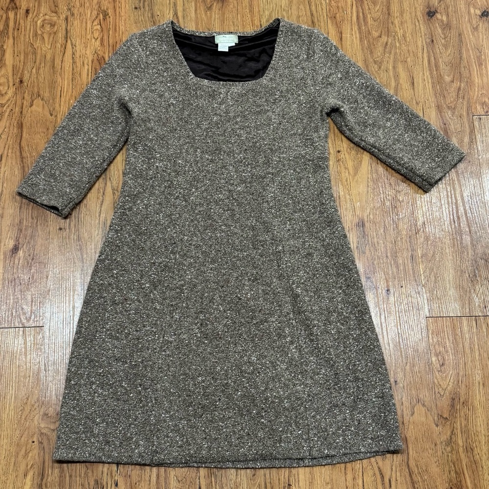 Vintage,Brand,The Territory Ahead,Brown/White Accent,Wool Dress,Size,LargePetite